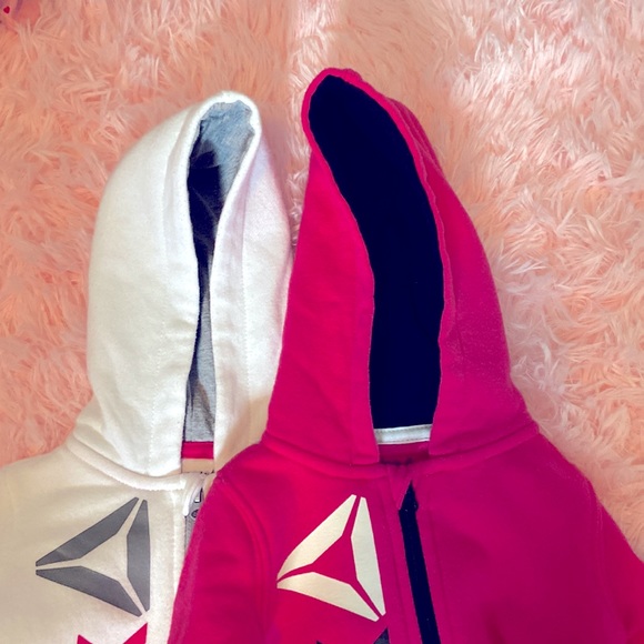 Reebok Jogging suit onesies. Size: 0-3Month. Color: whi/pink - Picture 4 of 4